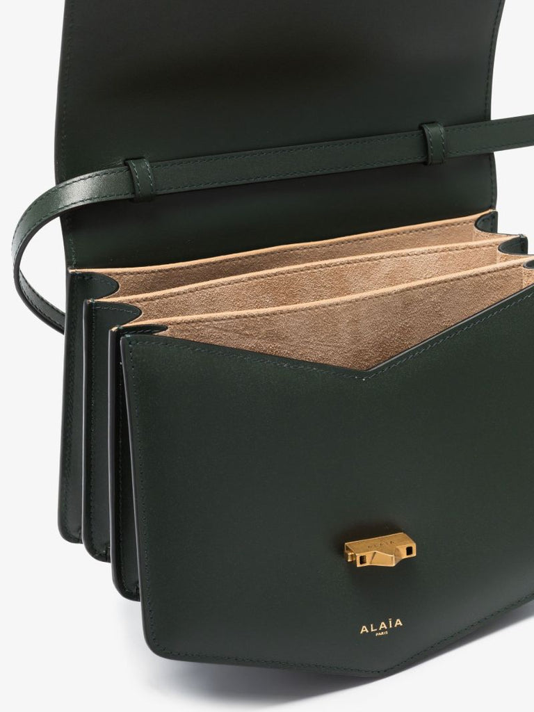 Green Le Papa Leather Cross Body Bag