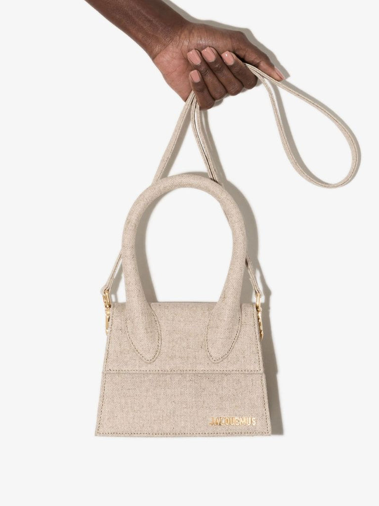 Neutral Le Chiquito Moyen Canvas Cross Body Bag