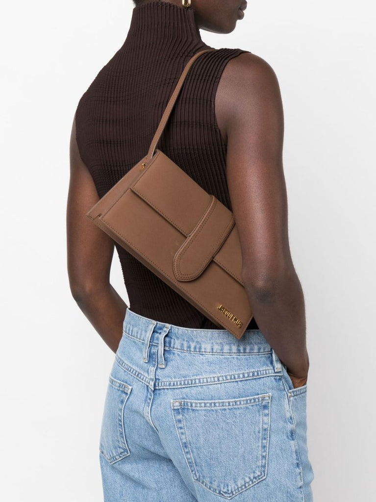 Brown Le Bambino Long Leather Shoulder Bag