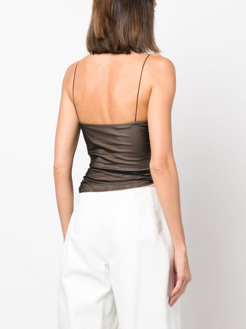 Black Lilburn Cowl Neck Mesh Top