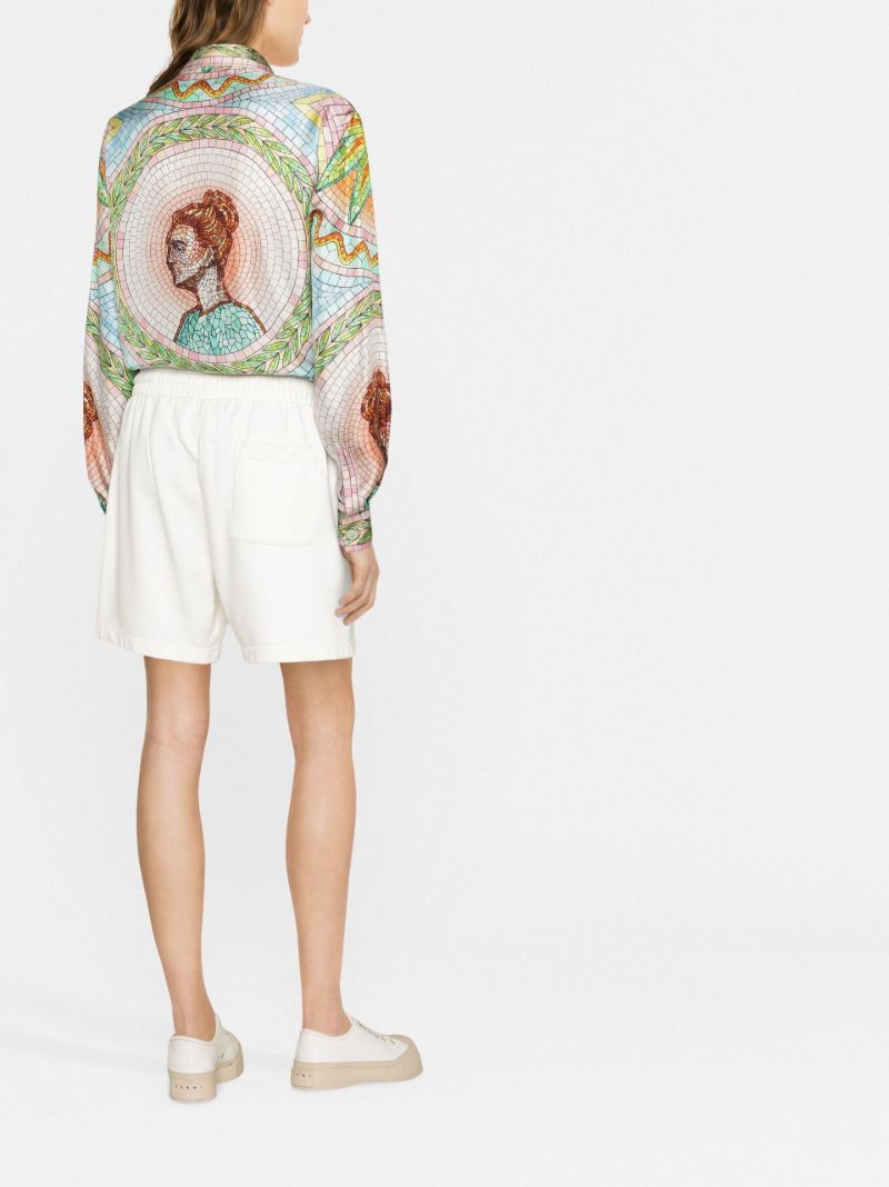 Green Mosaics Grecques Silk Shirt