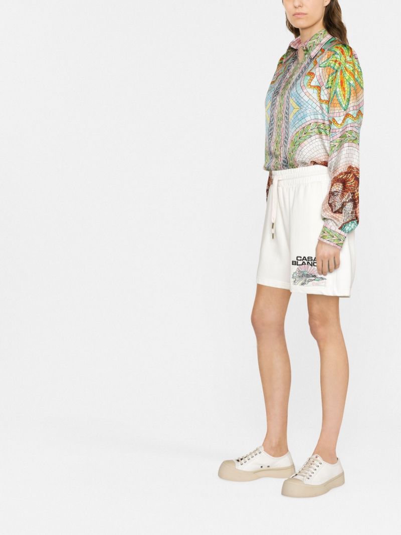 Green Mosaics Grecques Silk Shirt