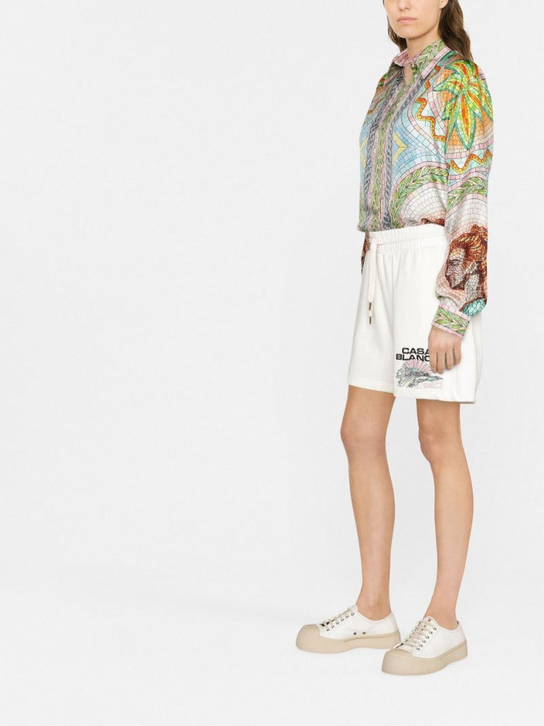 Green Mosaics Grecques Silk Shirt