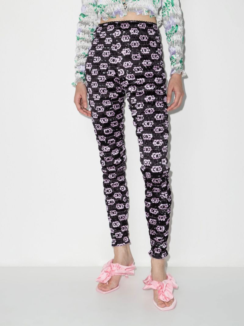 Black Logo Print Skinny Leg Trousers