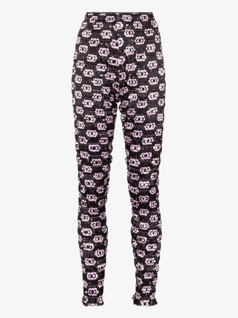 Black Logo Print Skinny Leg Trousers