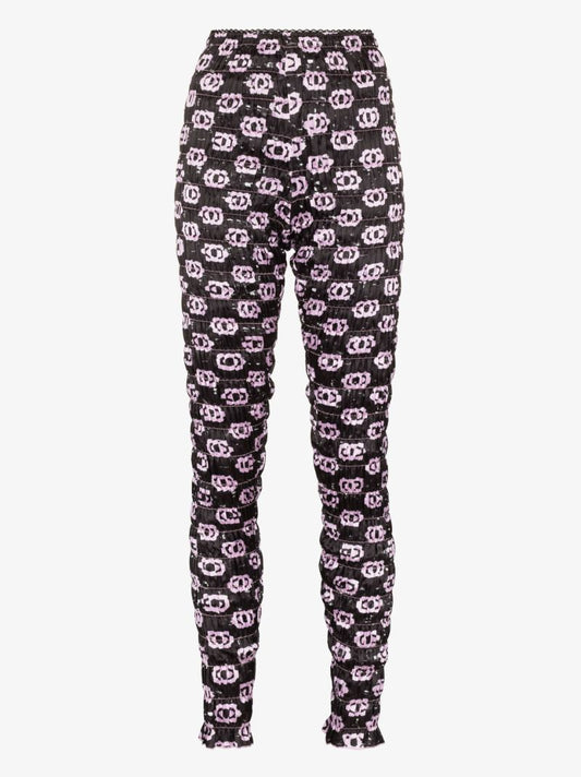 Black Logo Print Skinny Leg Trousers