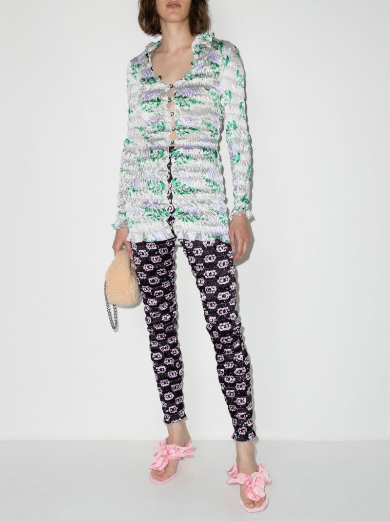 Black Logo Print Skinny Leg Trousers