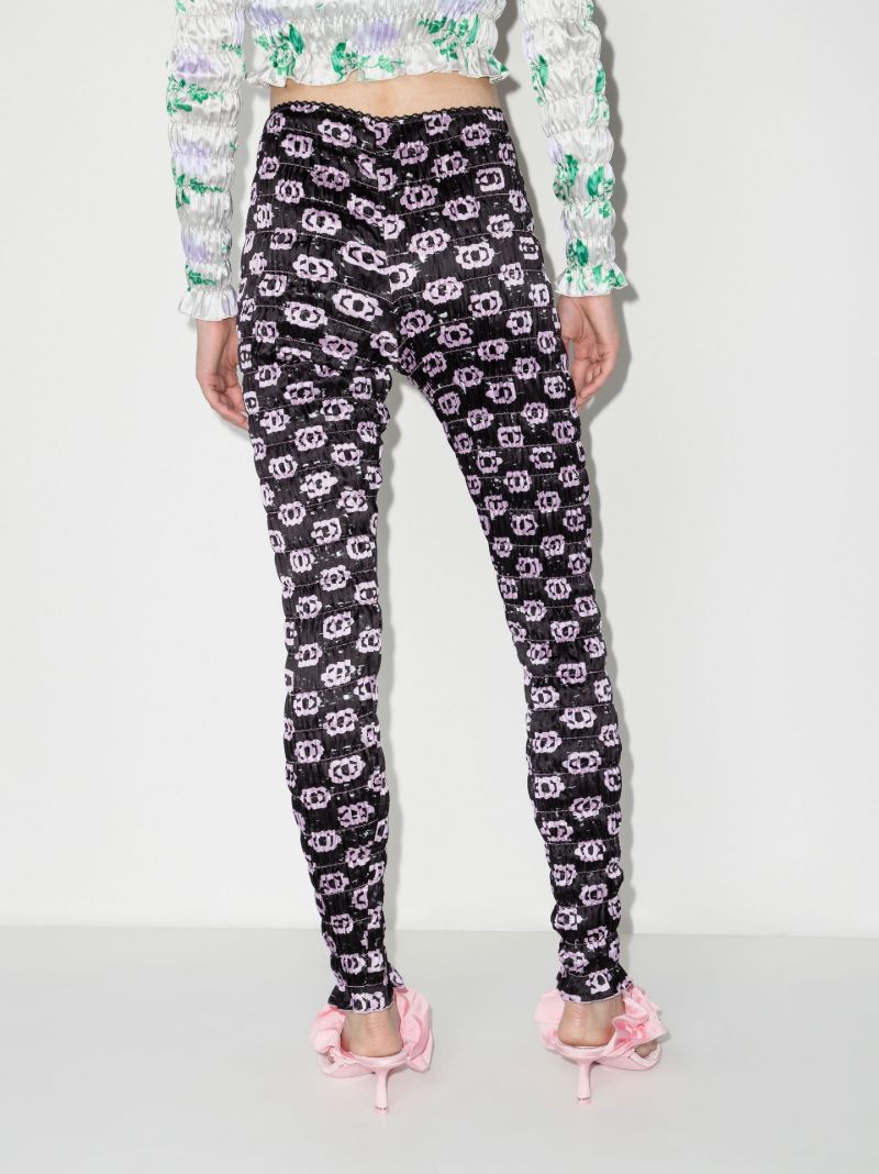 Black Logo Print Skinny Leg Trousers