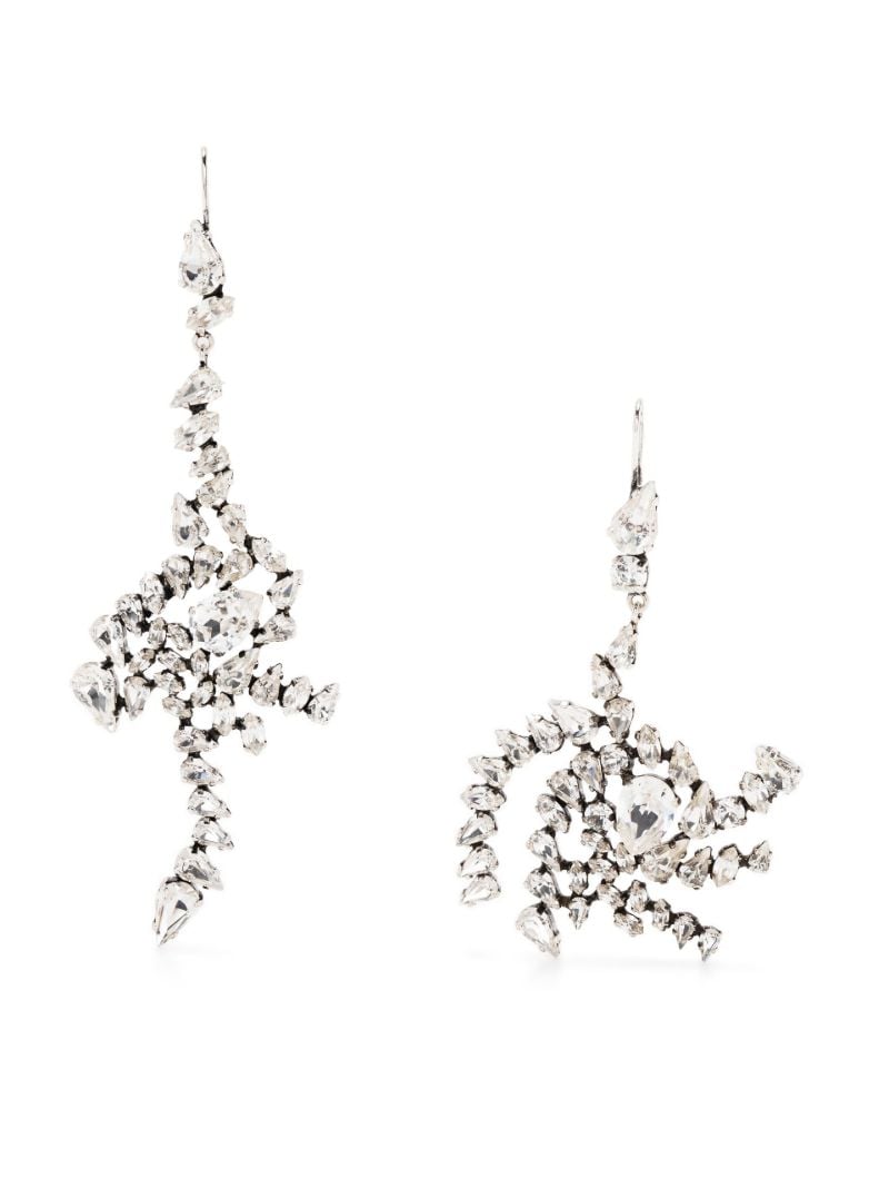 Silver-tone Crystal Drop Earrings