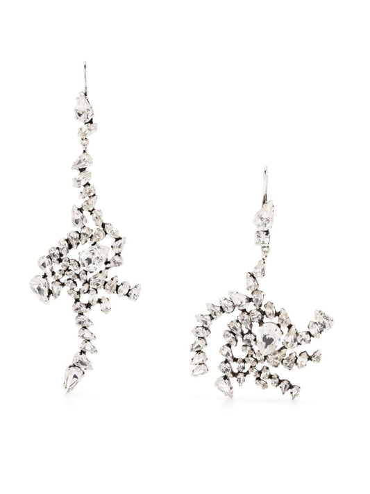 Silver-tone Crystal Drop Earrings