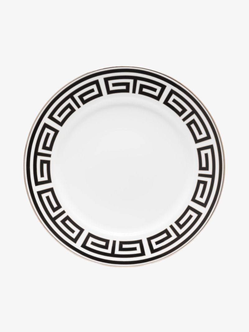 White Labirinto Nero Porcelain Dinner Plate