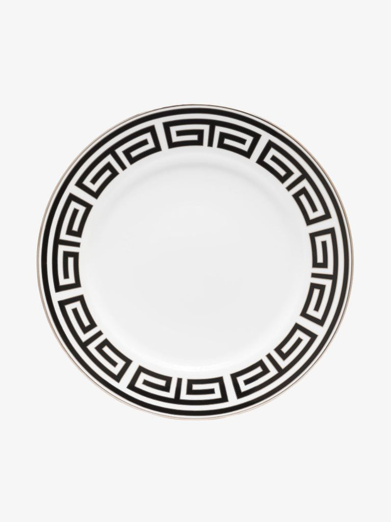 White Labirinto Nero Porcelain Dinner Plate