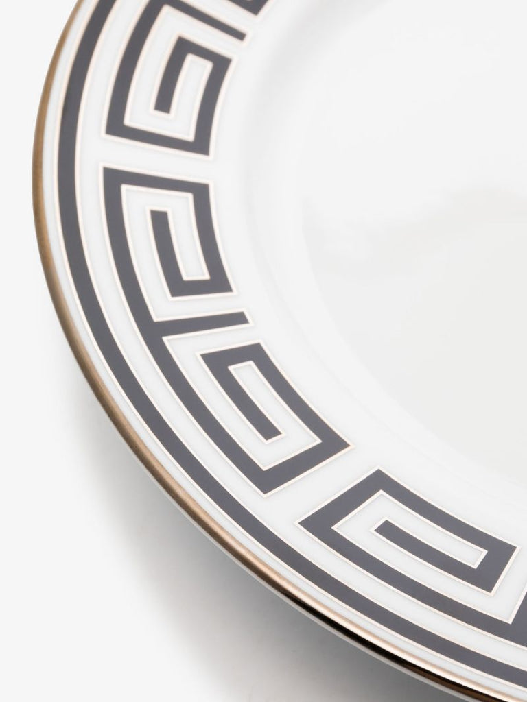 White Labirinto Nero Porcelain Dinner Plate