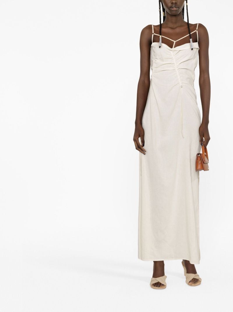 Neutral La Robe Gaua Ruched Maxi Dress