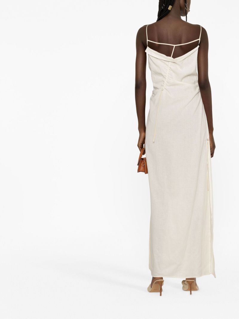 Neutral La Robe Gaua Ruched Maxi Dress