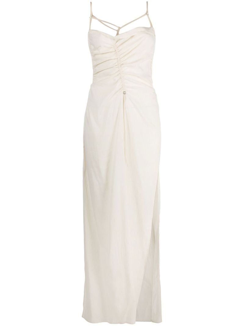 Neutral La Robe Gaua Ruched Maxi Dress