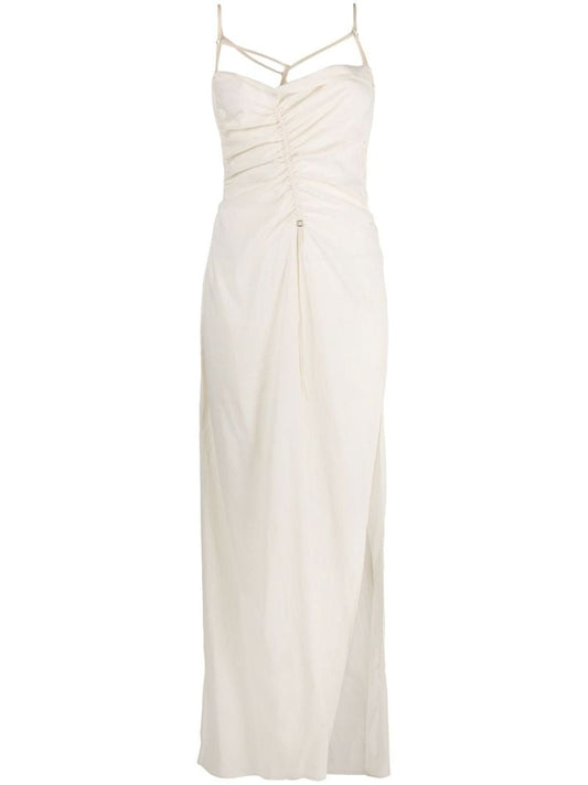 Neutral La Robe Gaua Ruched Maxi Dress