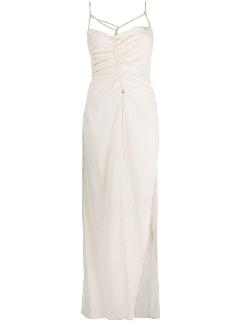 Neutral La Robe Gaua Ruched Maxi Dress