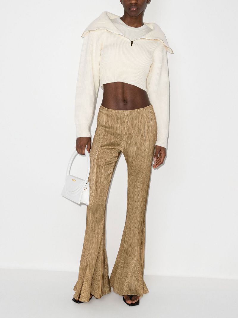 Neutral La Maille Risoul Cropped Wool Sweater