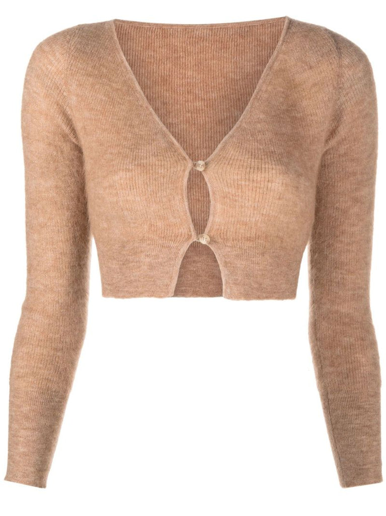Brown Le Cardigan Alzou Cropped Cardigan