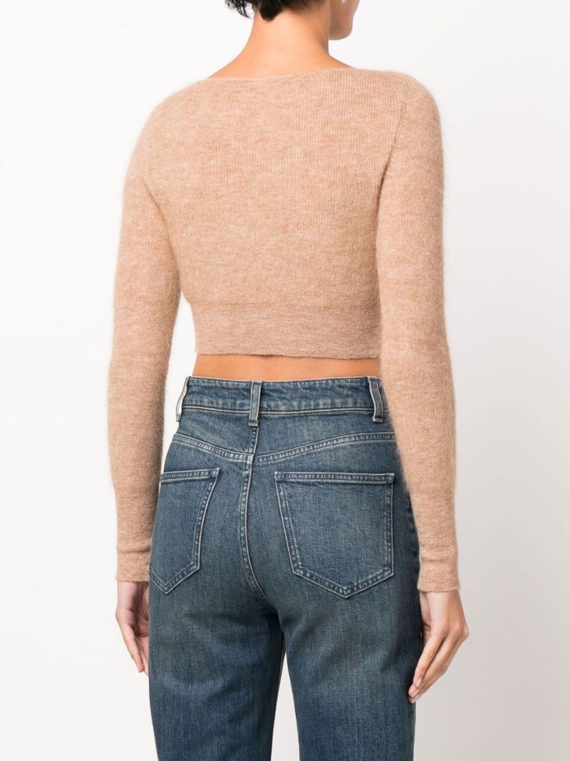 Brown Le Cardigan Alzou Cropped Cardigan