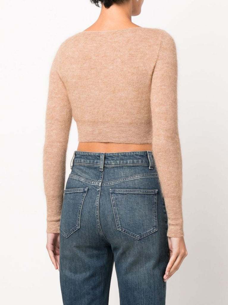 Brown Le Cardigan Alzou Cropped Cardigan