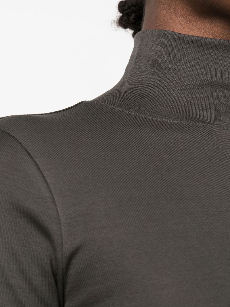 Grey Roll-neck Cotton Top