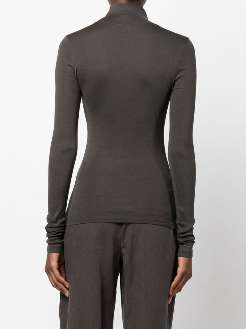 Grey Roll-neck Cotton Top