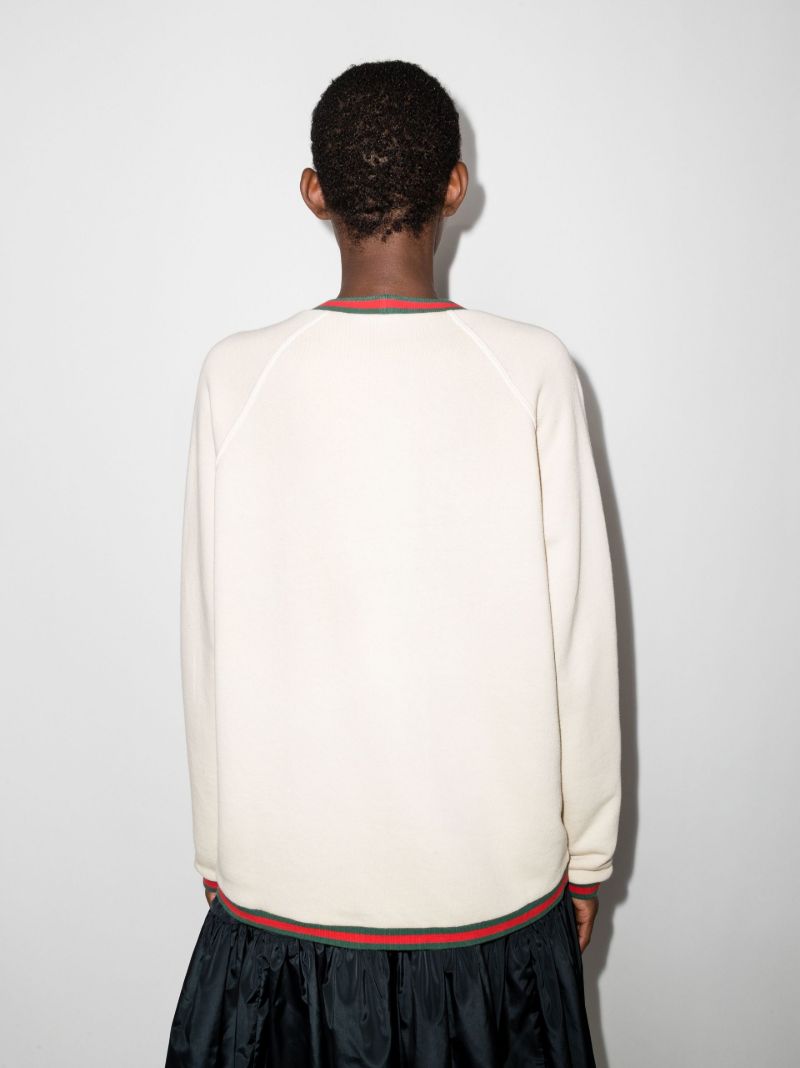 Neutral Web Trim Cotton Cardigan