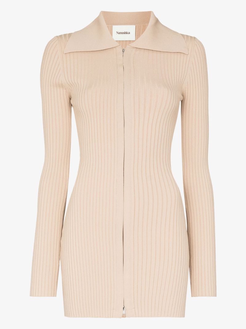 Neutral Mardi Ribbed Knit Cardigan