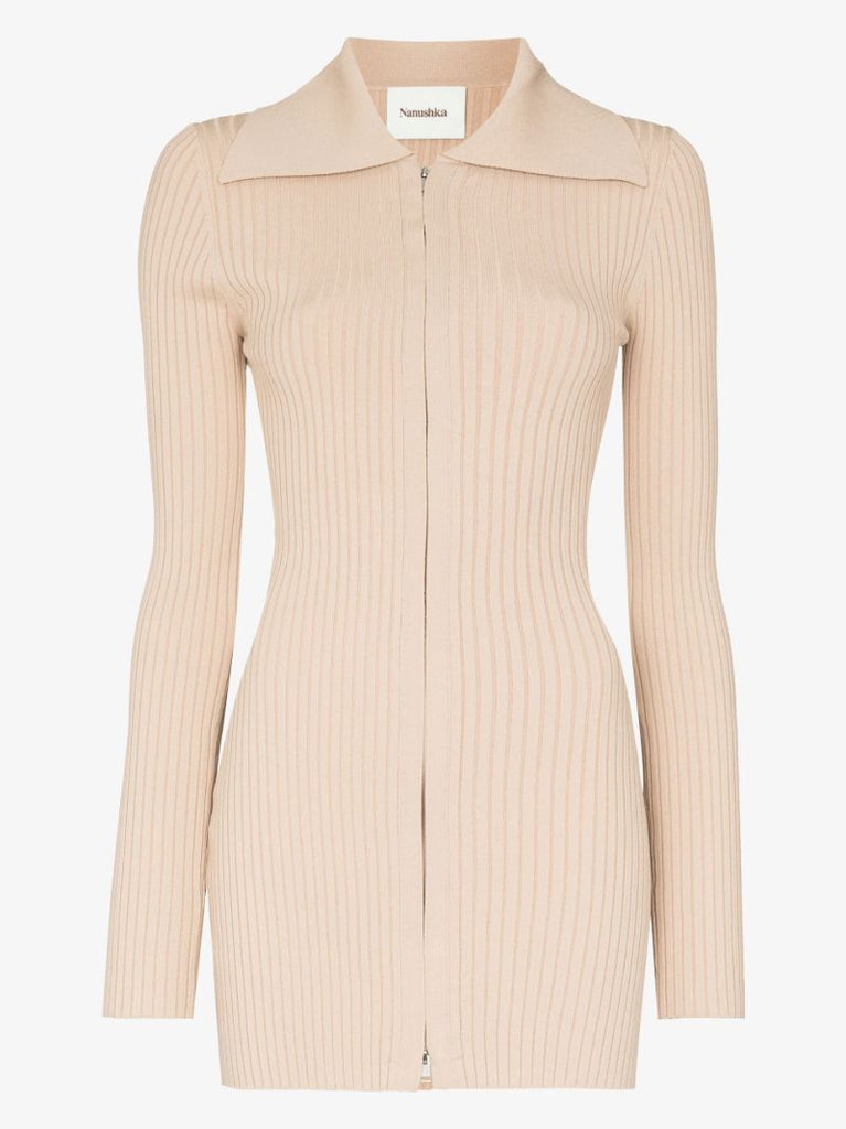 Neutral Mardi Ribbed Knit Cardigan