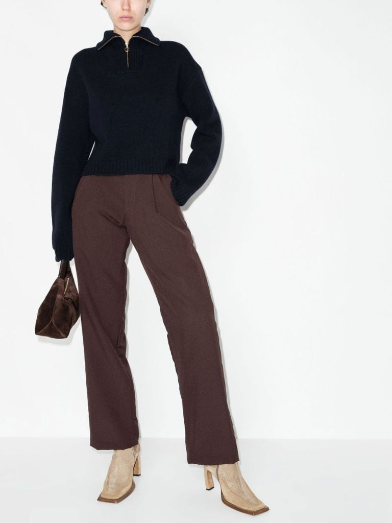 Blue Kira Knit Cropped Sweater