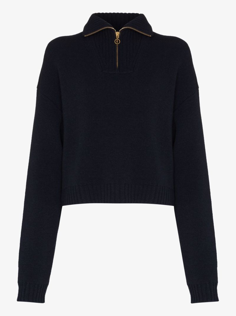 Blue Kira Knit Cropped Sweater