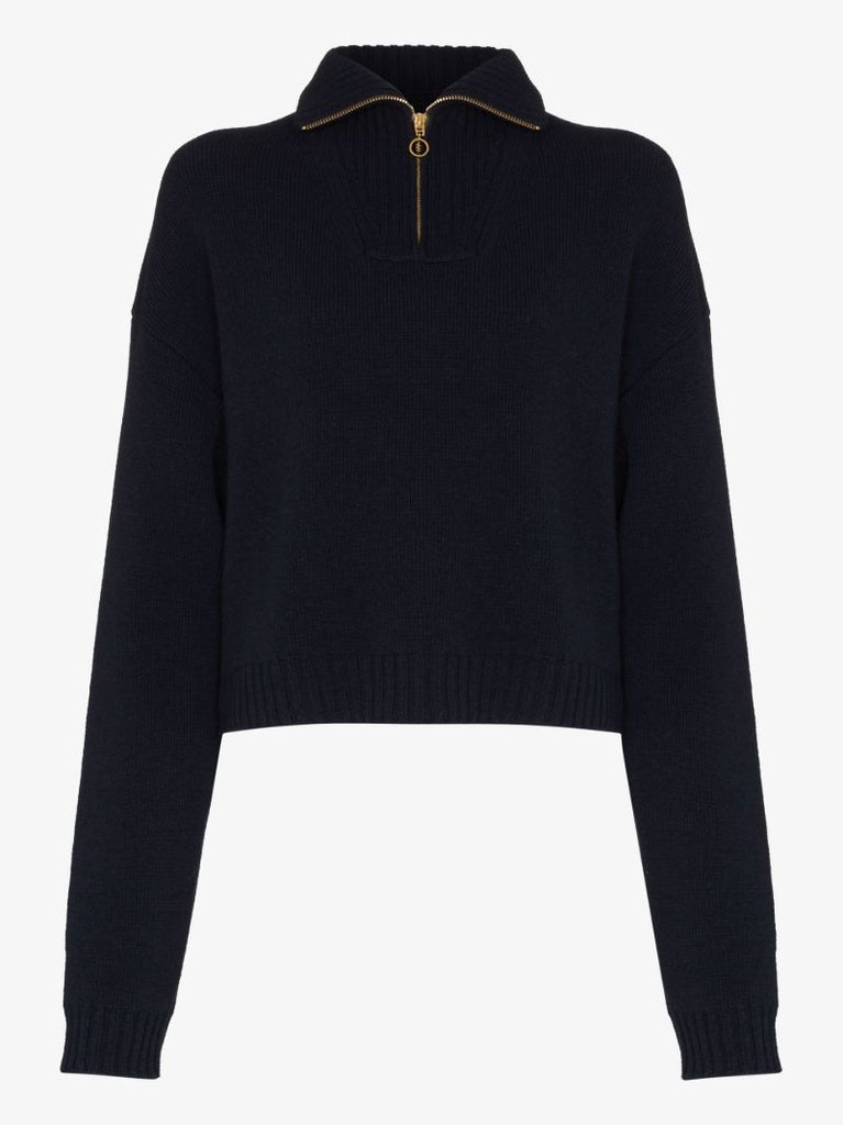 Blue Kira Knit Cropped Sweater