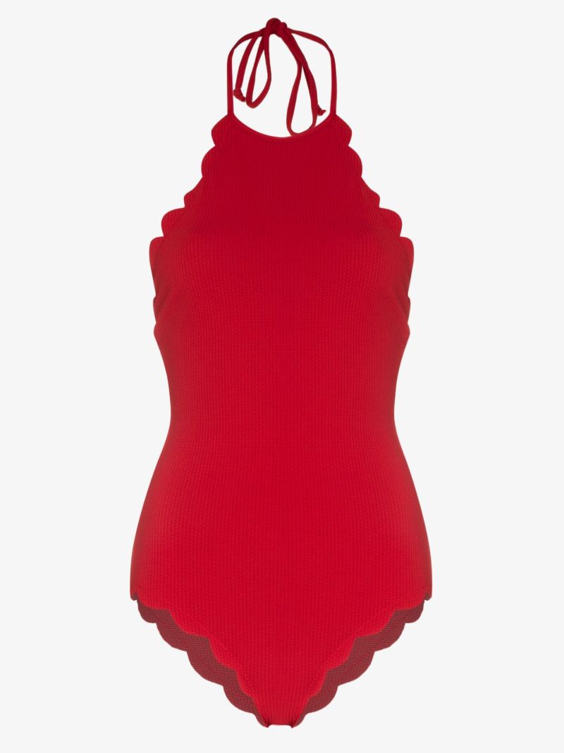 Red Mott Maillot Halterneck Swimsuit