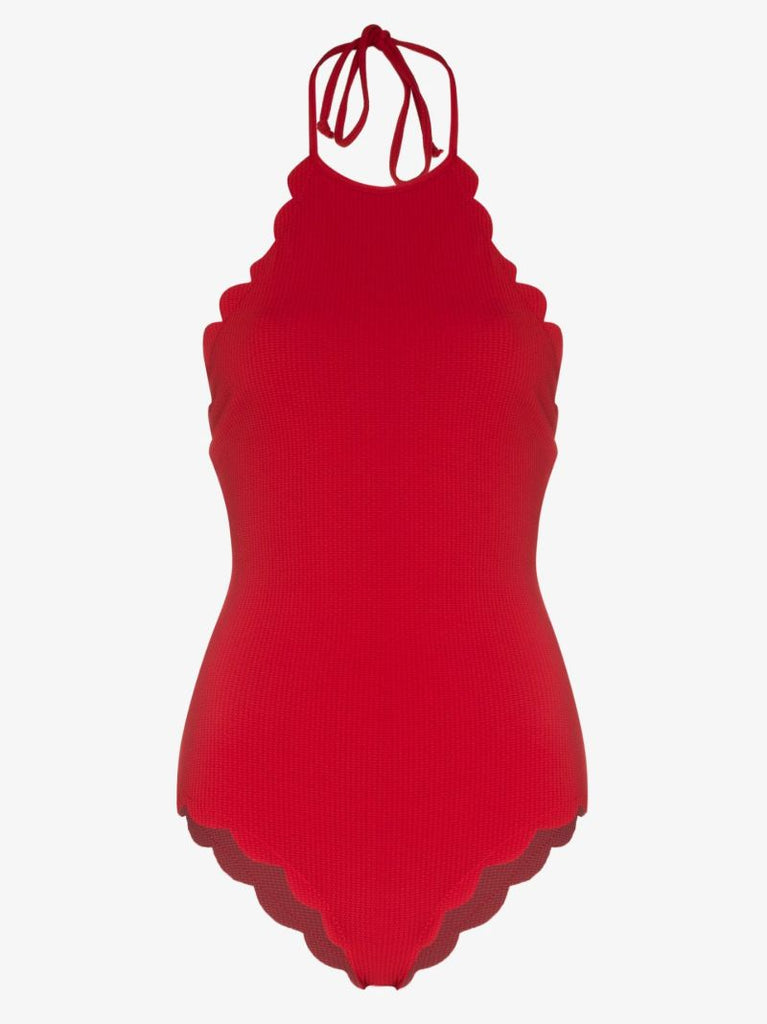 Red Mott Maillot Halterneck Swimsuit