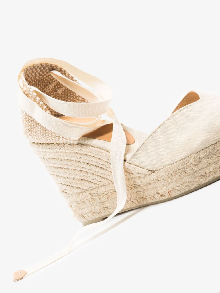Neutral Chiara 80 Platform Wedge Espadrilles