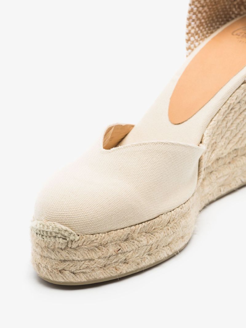 Neutral Chiara 80 Platform Wedge Espadrilles