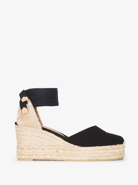 Black Carina 60 Platform Canvas Espadrilles