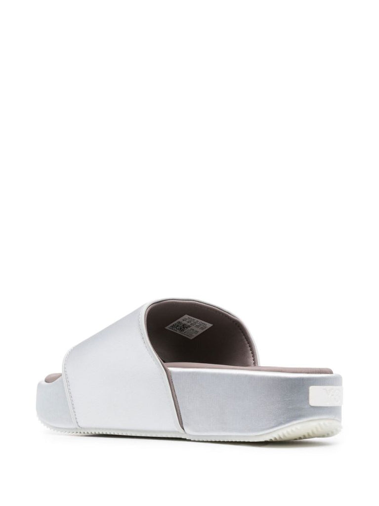 Silver-tone Flatform Slides