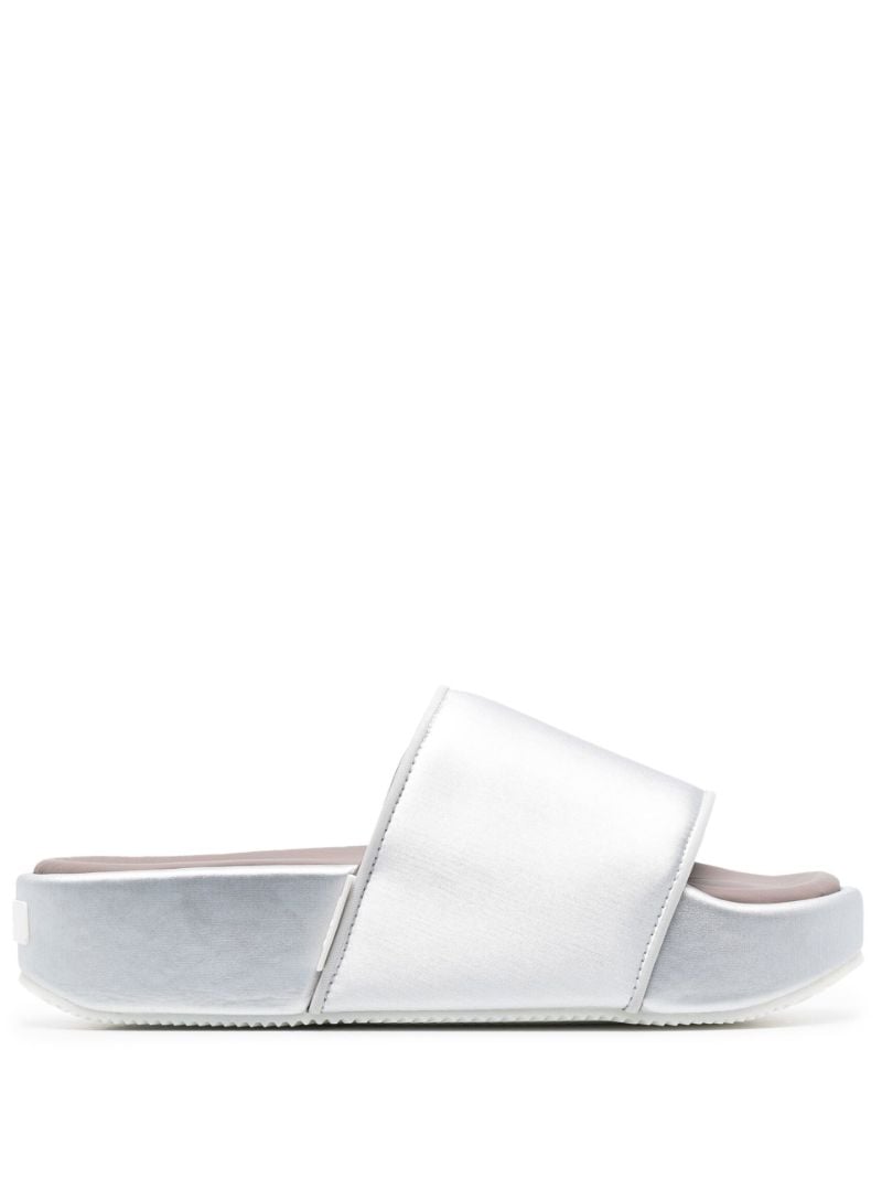 Silver-tone Flatform Slides