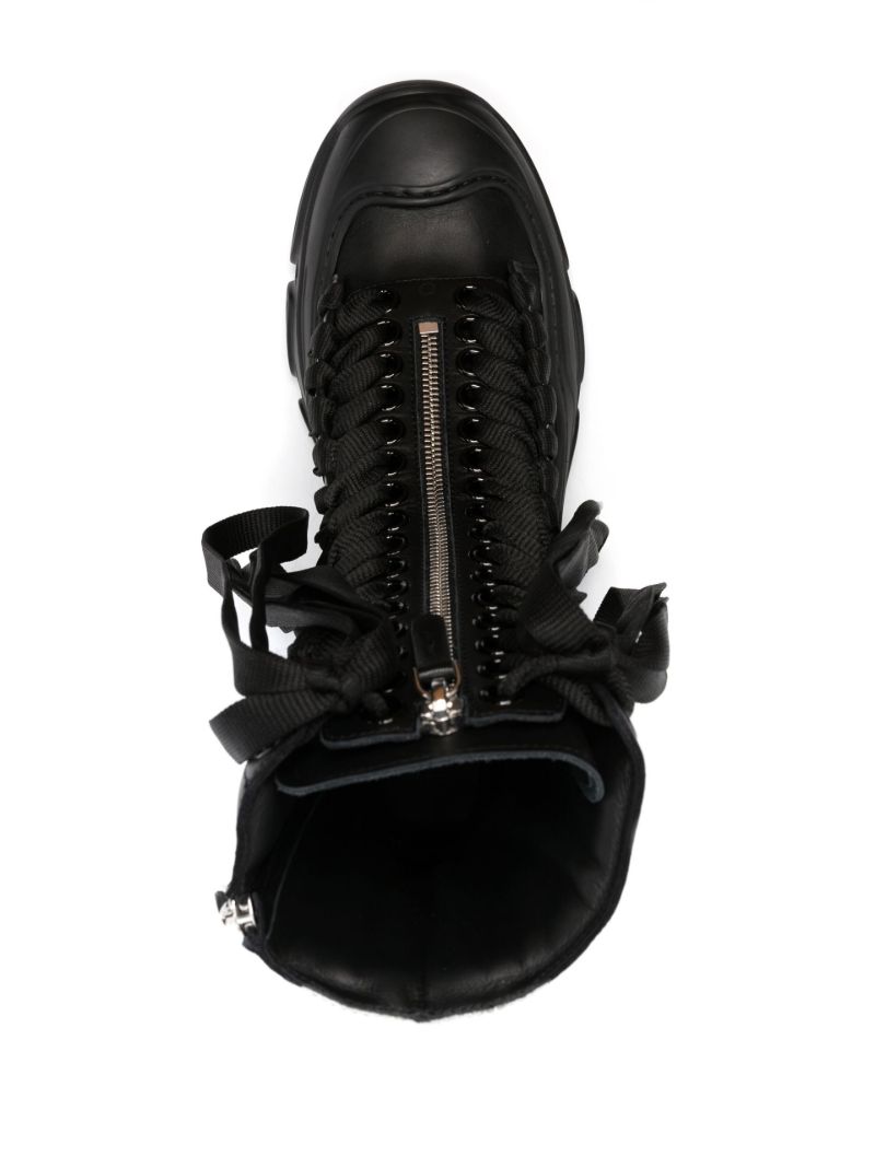 Black React Leather Combat Boots