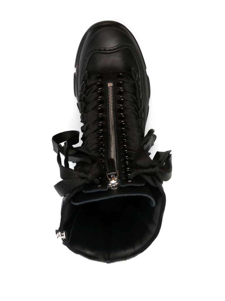 Black React Leather Combat Boots