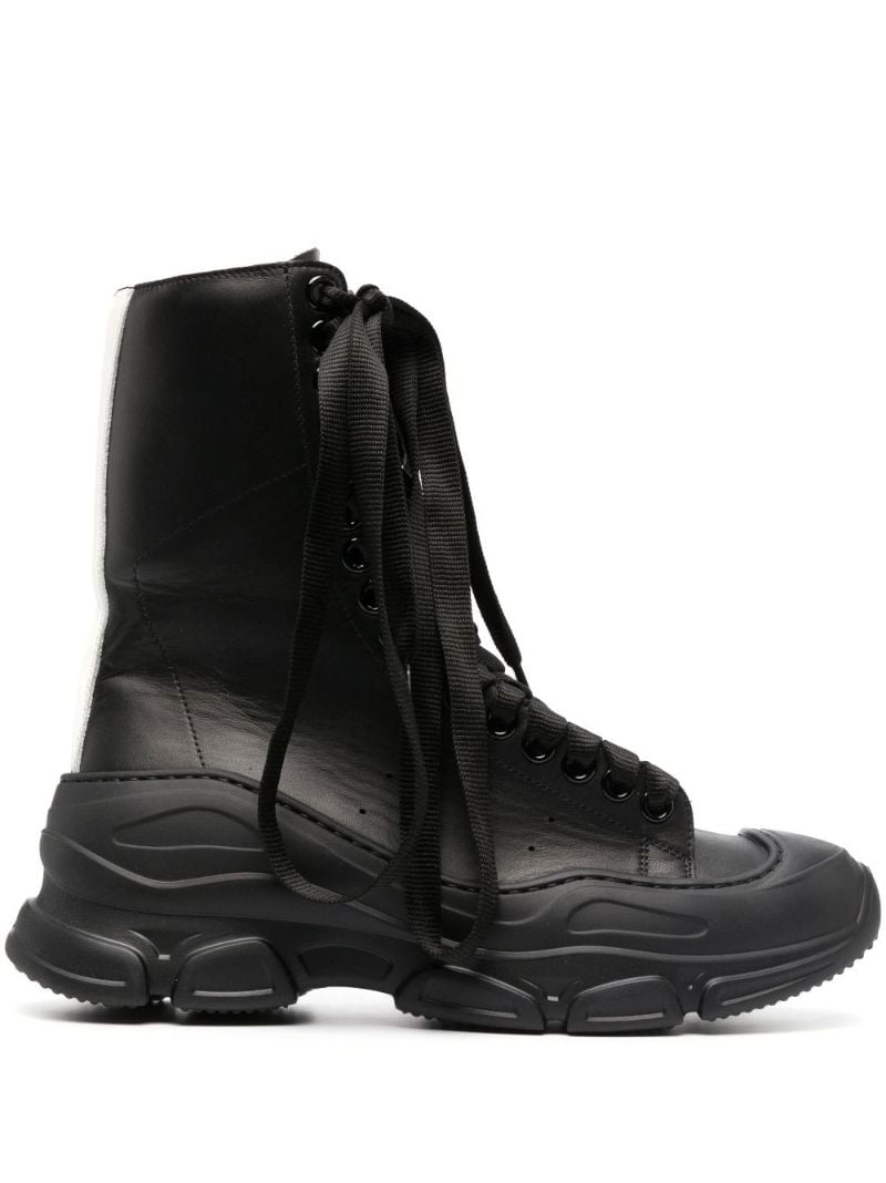 Black React Leather Combat Boots