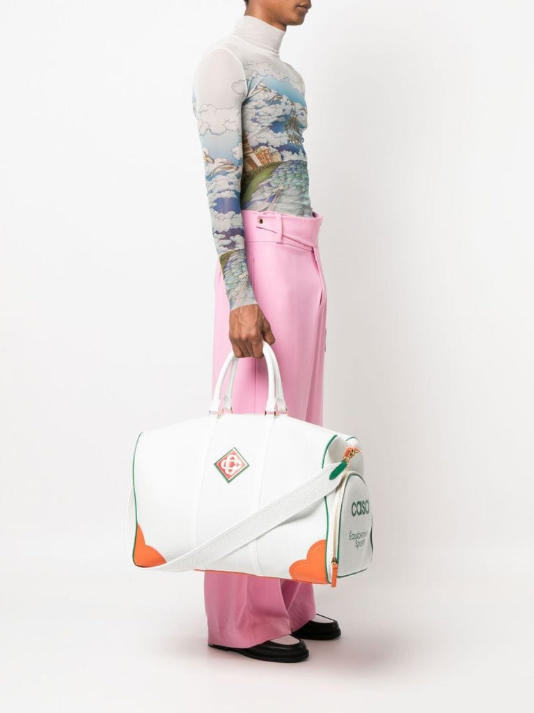 White Sneaker Leather Holdall Bag