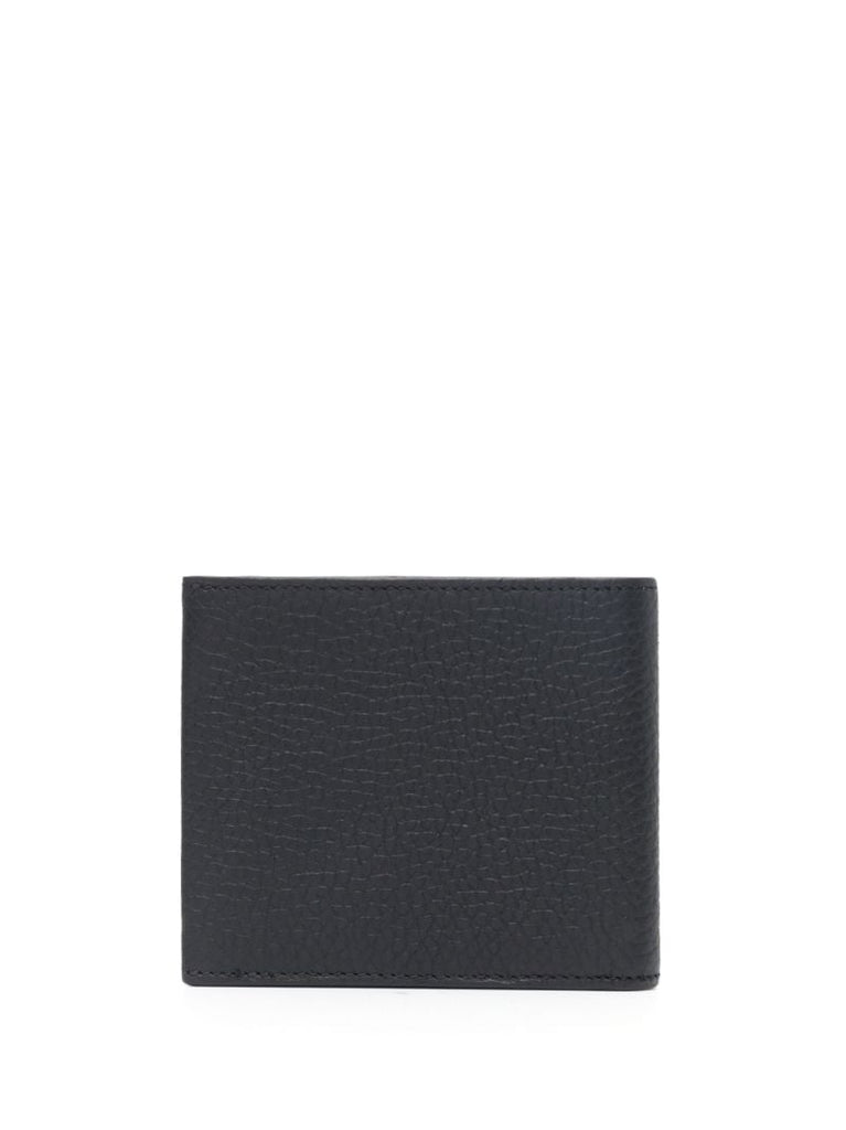 Black Logo Plaque Leather Wallet