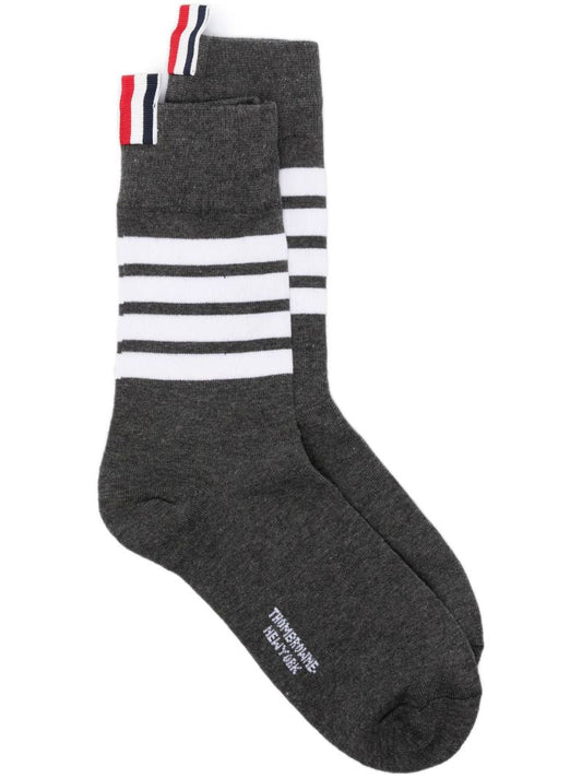 Grey 4-bar Stripe Socks