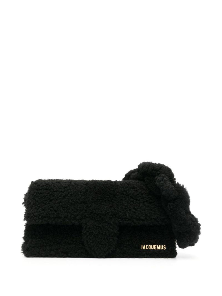 Black Le Bambidou Shearling Shoulder Bag