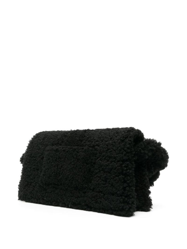 Black Le Bambidou Shearling Shoulder Bag