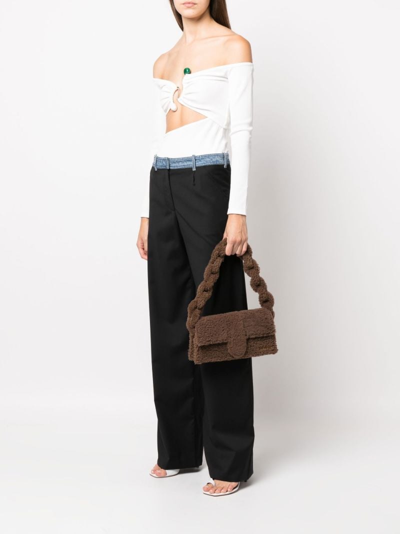 Brown Le Bambidou Shearling Shoulder Bag